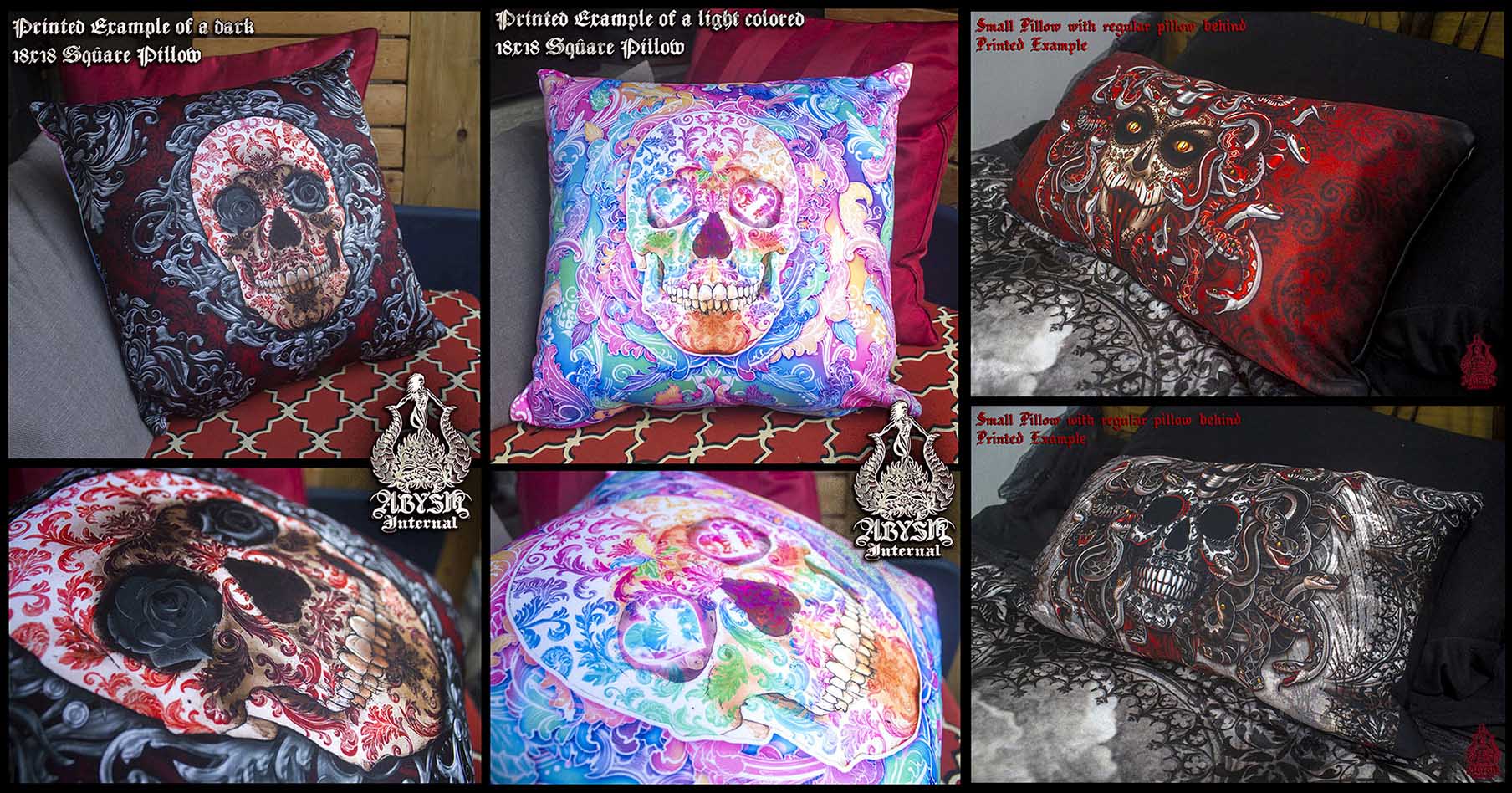 Abysm Internal Gothic and Fantasy Throw Pillow Samples