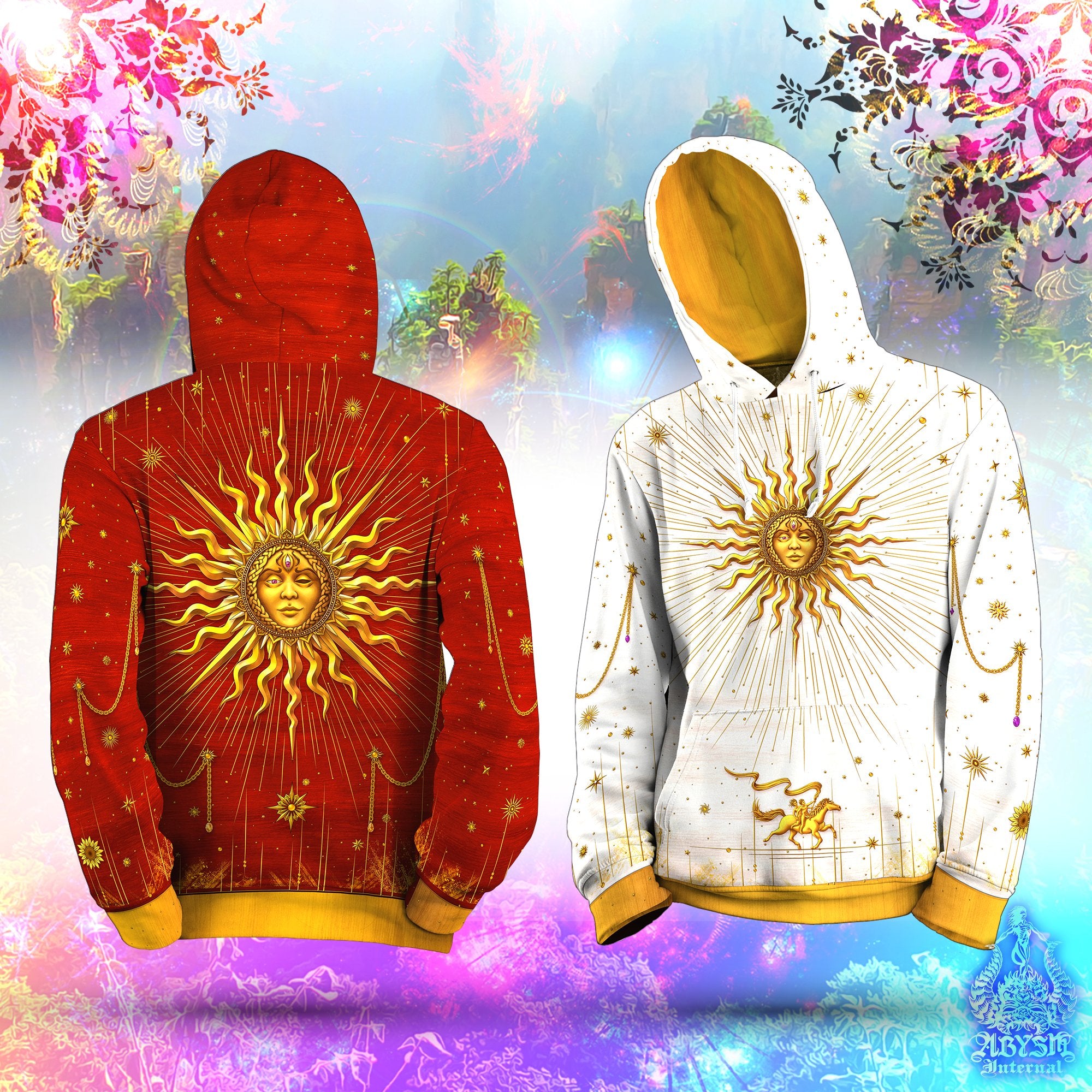 Sudadera con capucha Gold Sun, suéter Tarot Arcana, jersey