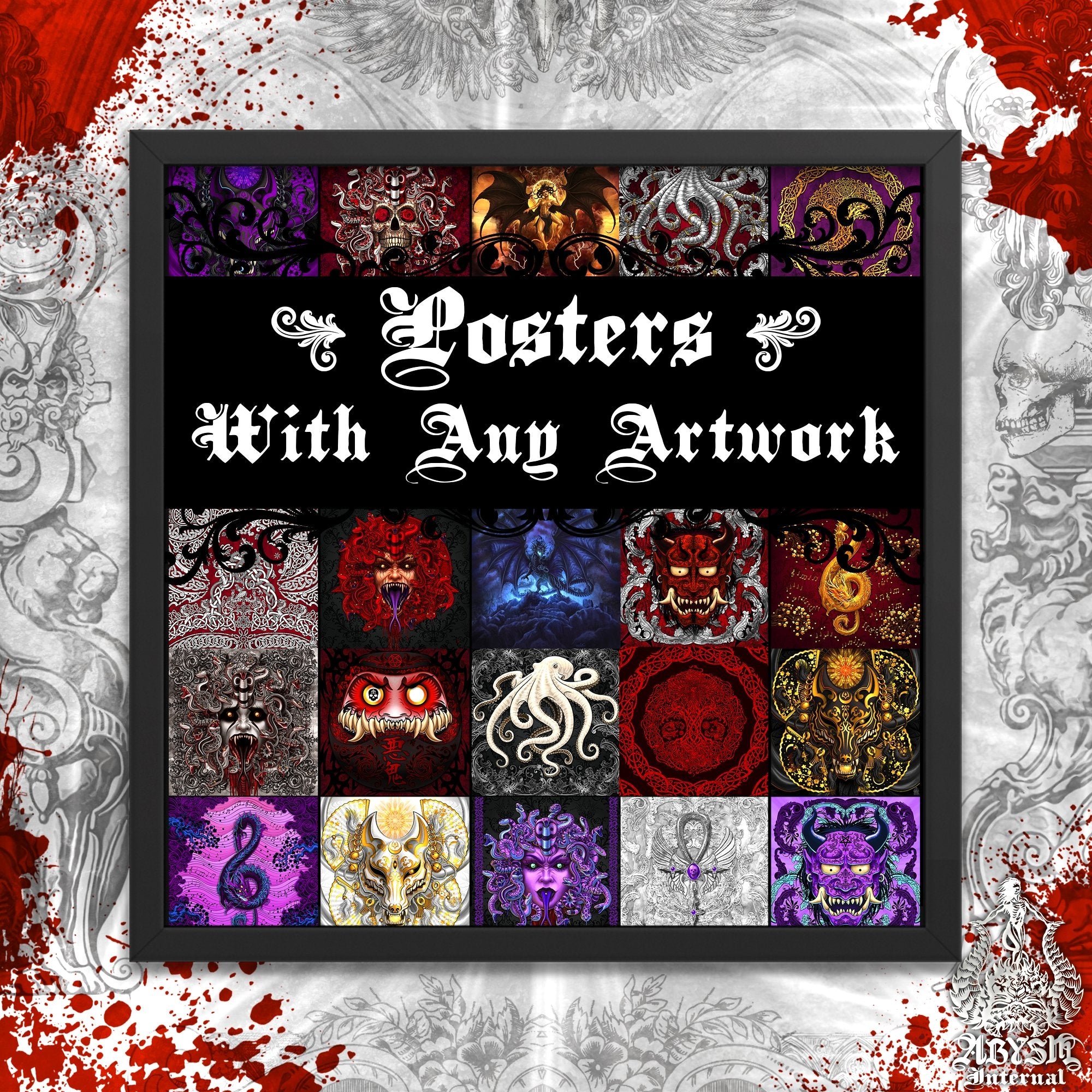 Poster with ANY Abysm Internal Design, Game Room Decor, Dark Fantasy Wall Art Print, Gift for Gamers - Abysm Internal
