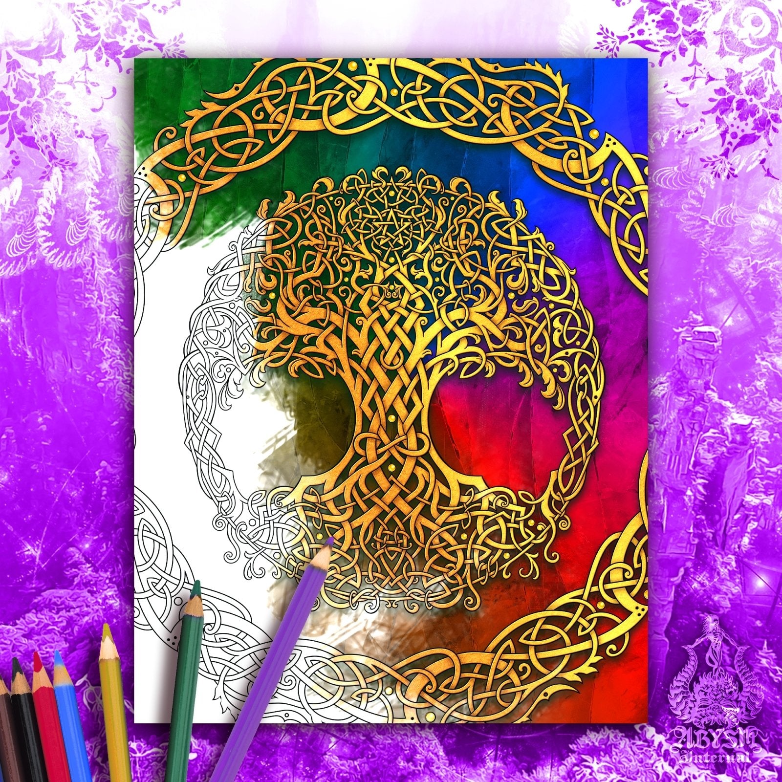 Tree of Life - Free Adult Coloring Page! - Abysm Internal