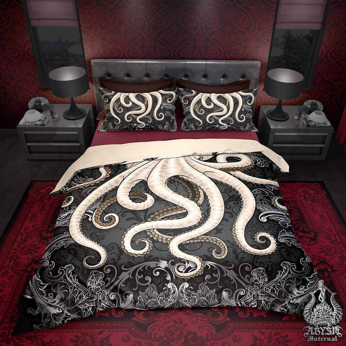 Gothic Bedding Sets - Art Prints, Decor and Gifts, Octopus Comforters and Duvet Covers - Abysm Internal