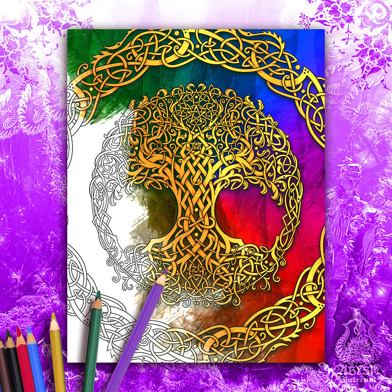 Adult coloring page of the tree ife by Abysm Internal