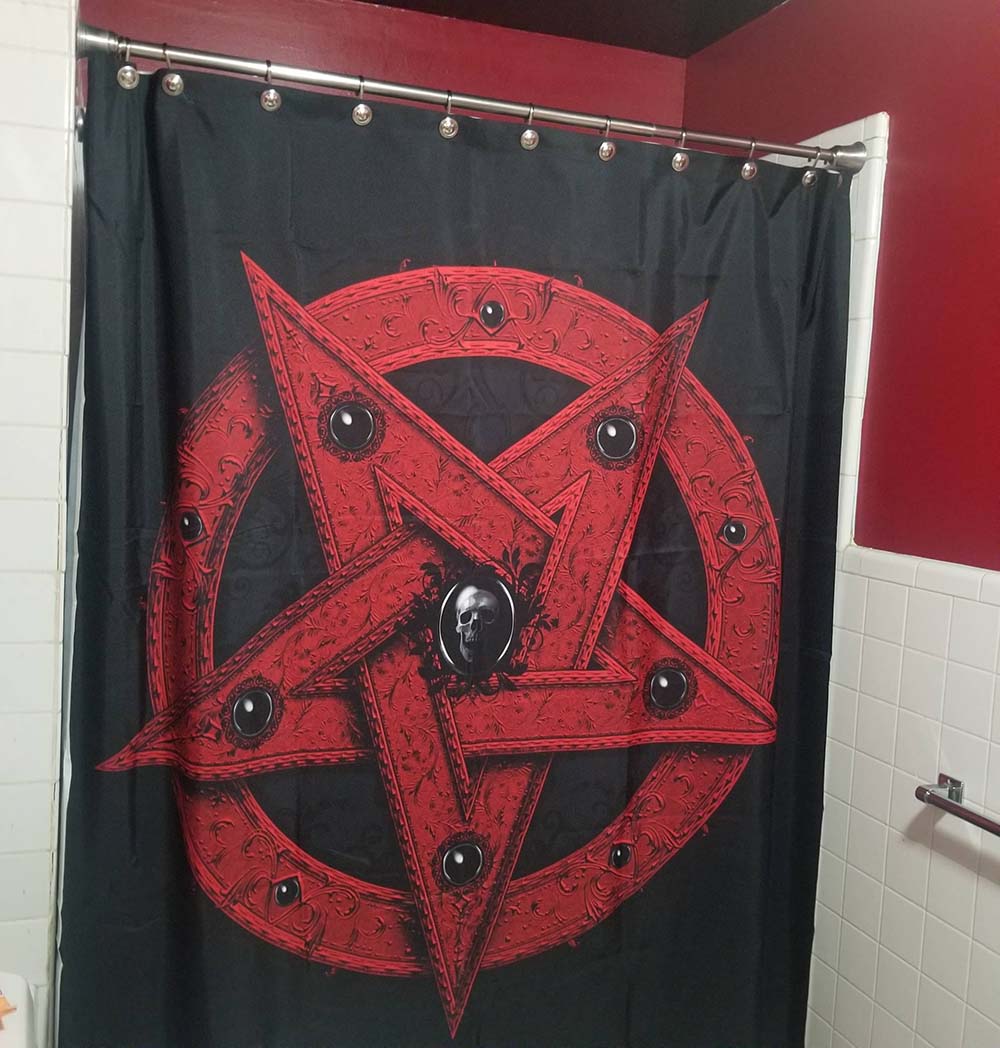 Abysm Internal Shower Curtain Red Pentagram