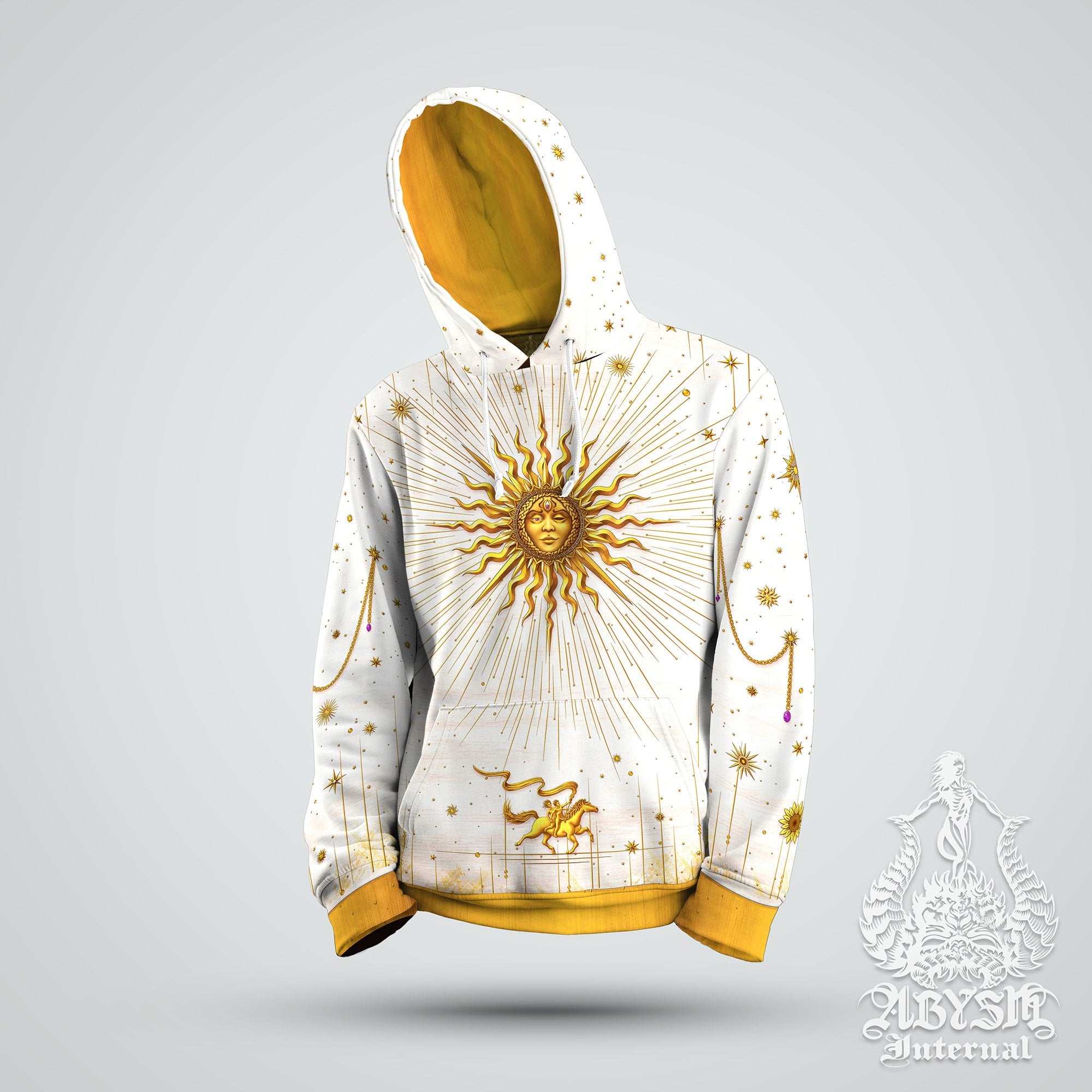 Sudadera con capucha Gold Sun, suéter Tarot Arcana, jersey