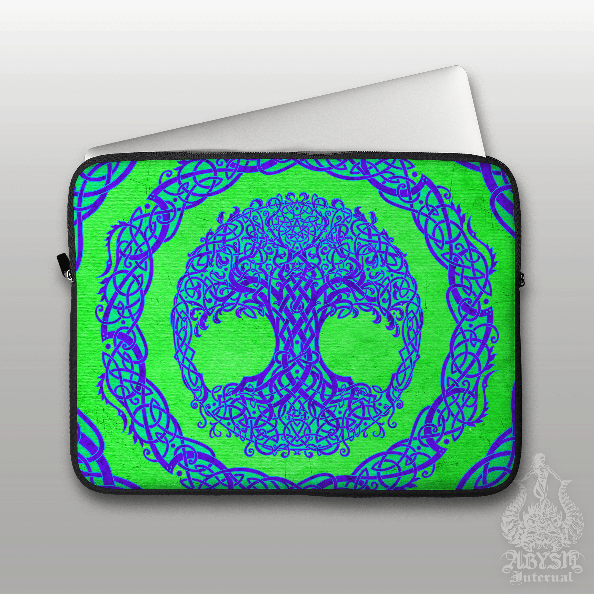 Tree of Life Laptop Case – Pagan Art, Psy, 13" & 15", Celtic Knotwork, Printed Padded Soft Sleeve - Abysm Internal