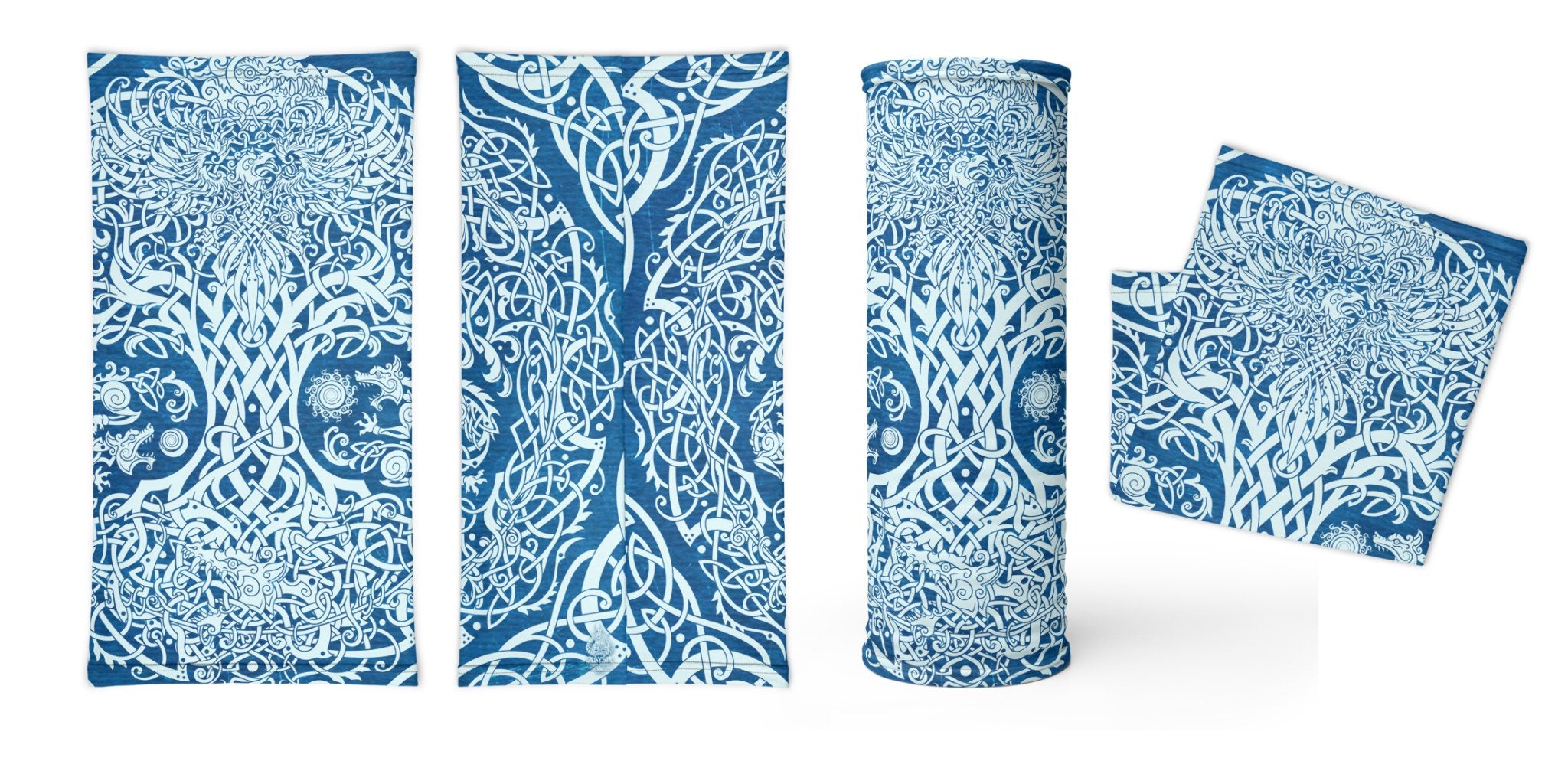 Yggdrasil Neck Gaiter, Face Mask, Printed Head Covering, Viking Tree of Life, Nordic Art - 5 Colors - Abysm Internal