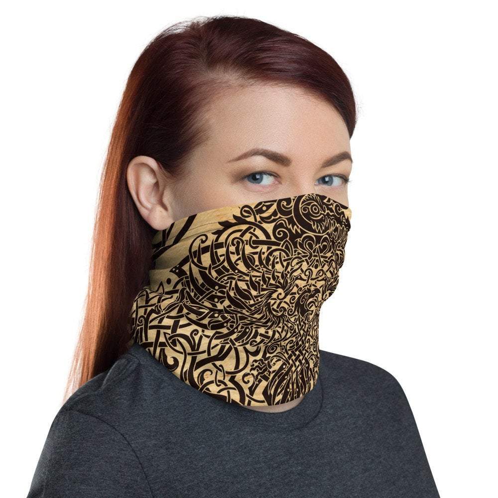 Yggdrasil Neck Gaiter, Face Mask, Printed Head Covering, Viking Tree of Life, Nordic Art - 5 Colors - Abysm Internal