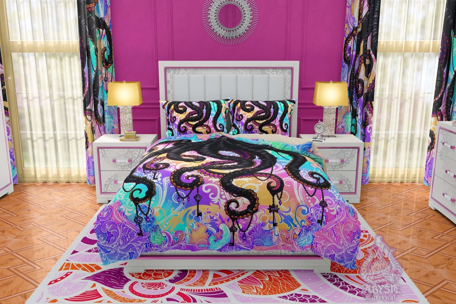 Soft Purple Grid Bedding Set – Roomeme