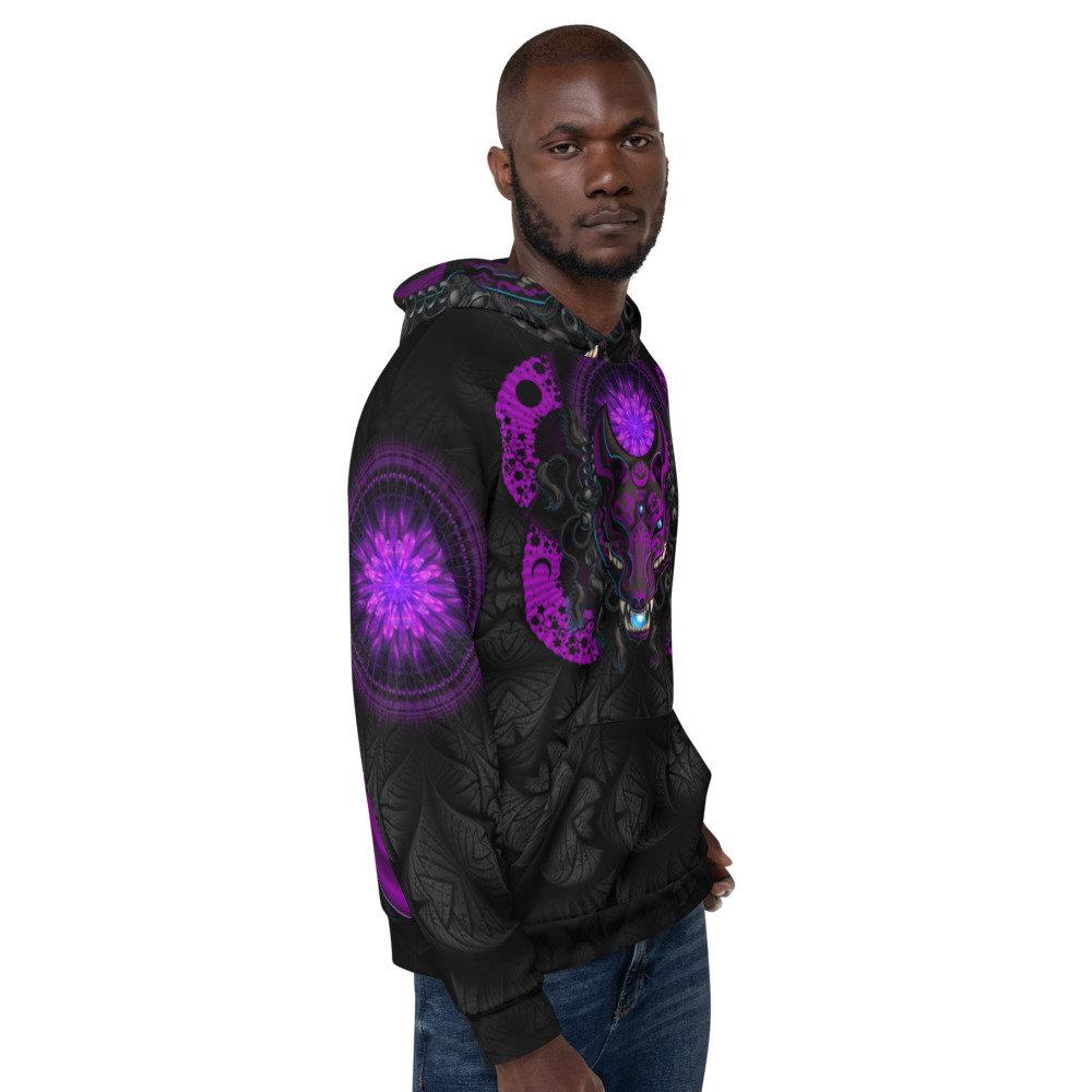 Whimsigoth Anime Sweater, Japanese Streetwear, Pastel Goth Outfit, Alternative Clothing, Kistune Hoodie, Plus Size, Unisex - Fox Mask, Black and Whimsigoth Anime Sweater, Japanese Streetwear, Pastel Goth Outfit, Alternative Clothing, Kistune Hoodie, Plus Size, Unisex - Fox Mask, Black and