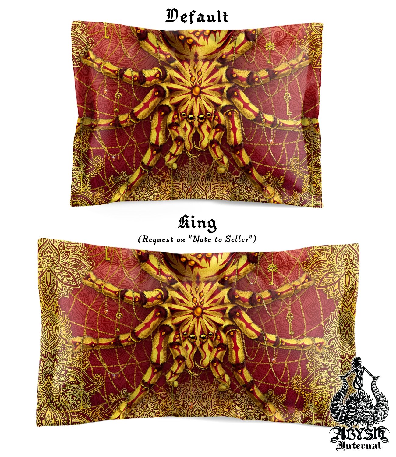 Boho Bedding Set, Comforter and Duvet, Bed Cover and Bedroom Decor, King, Queen and Twin Size - Tarantula Spider - Abysm Internal