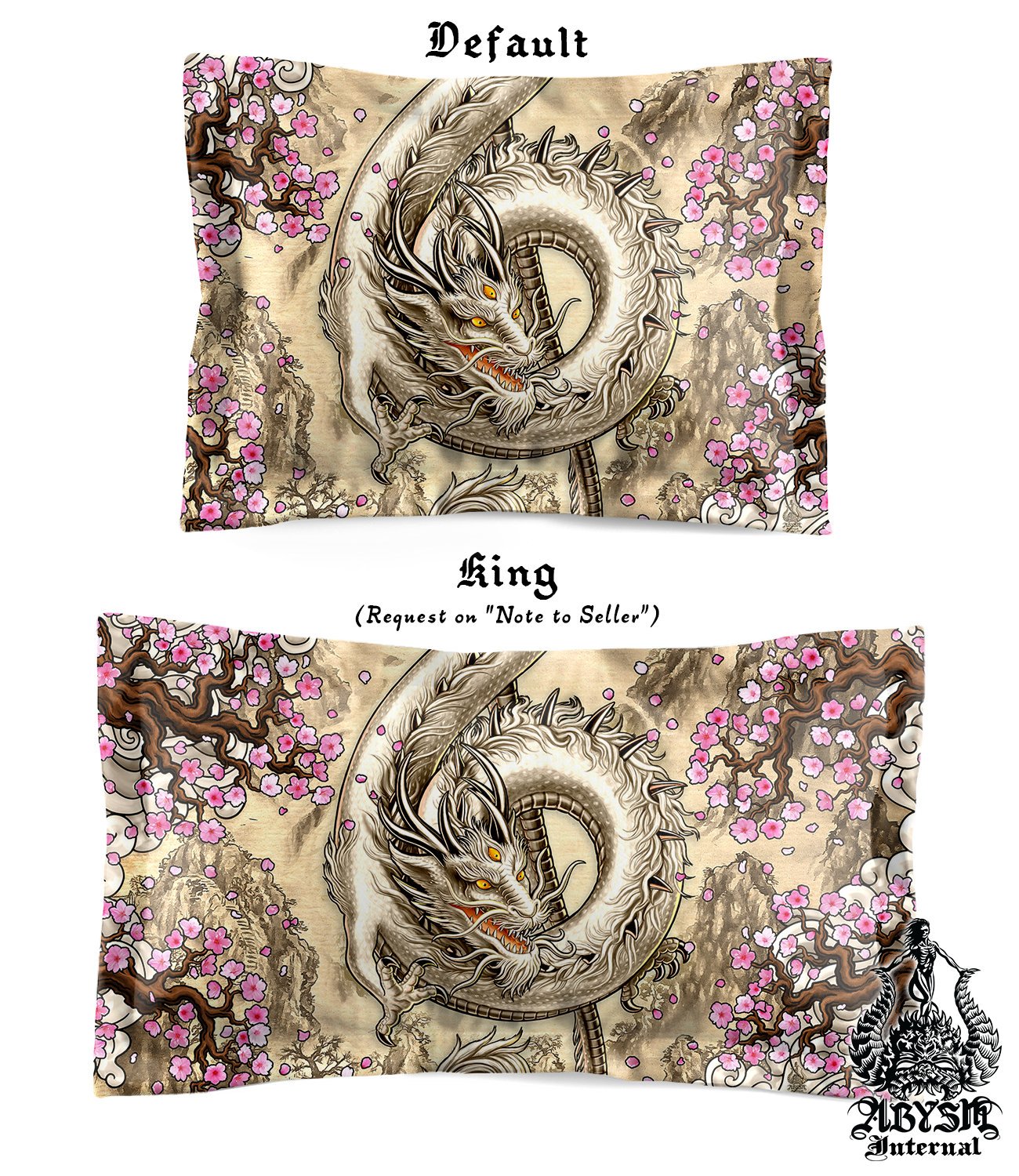 Chinese Dragon Bedding Set, Comforter and Duvet, Indie Bed Cover and Bedroom Decor, Music Art, King, Queen and Twin Size - Asian Painting - Abysm Internal