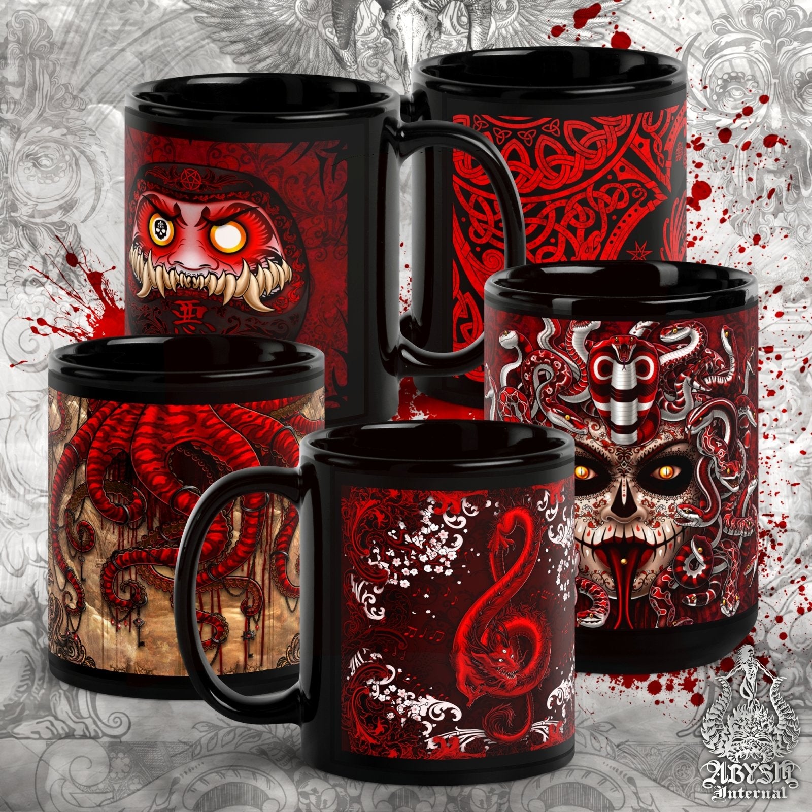 Coffee Mug with ANY Abysm Internal Design, Fantasy Art Print and Gift, 11.oz and 15.oz - Abysm Internal