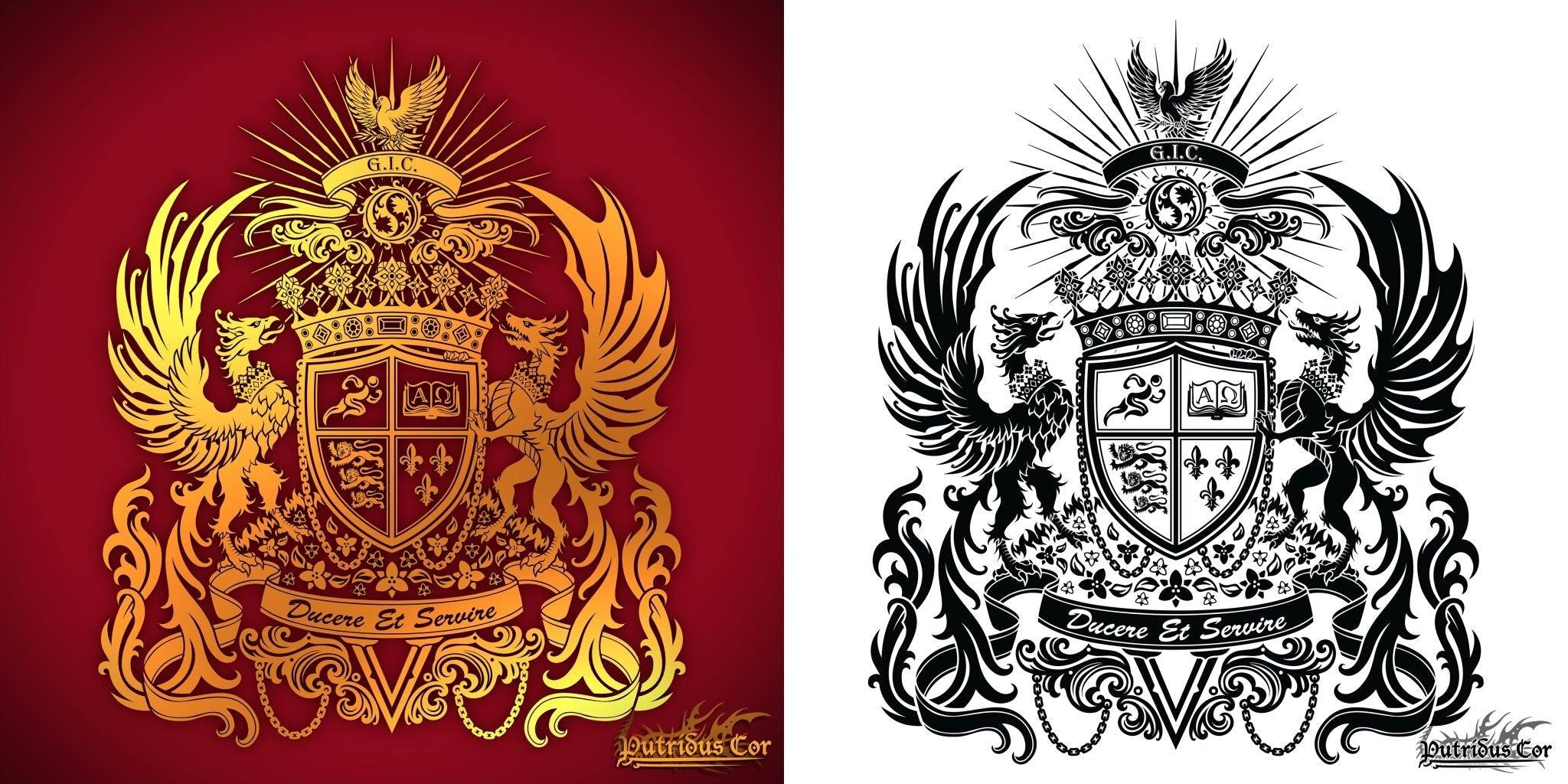 Custom Emblem Logo, Create a Personalized Coat of Arms, Design your own Family Crest or Heraldry Art - Abysm Internal