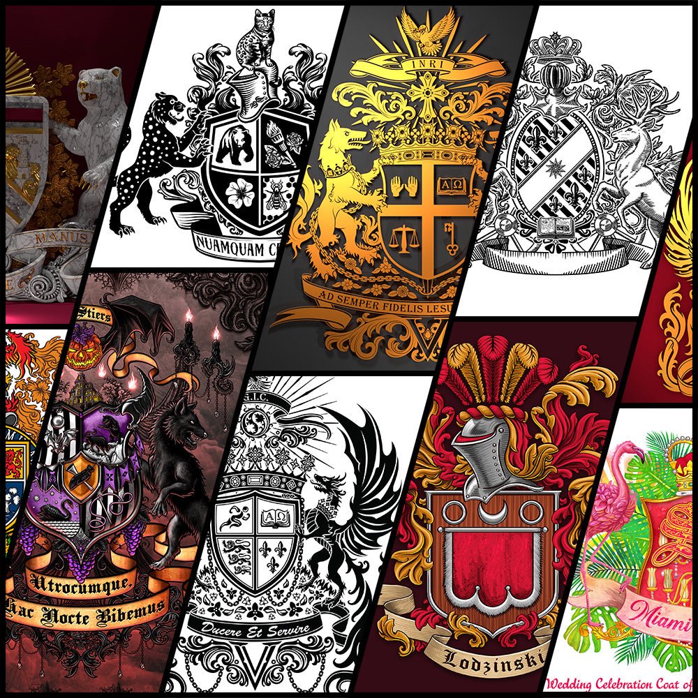 Custom Coat of Arms, Design your own Family Crest, Personalized Heraldry Art, Emblem Logo - Vector Traces - Abysm Internal