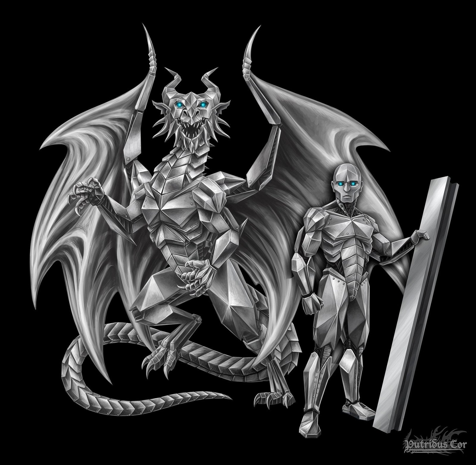 Dragon couple, digital personalized drawing