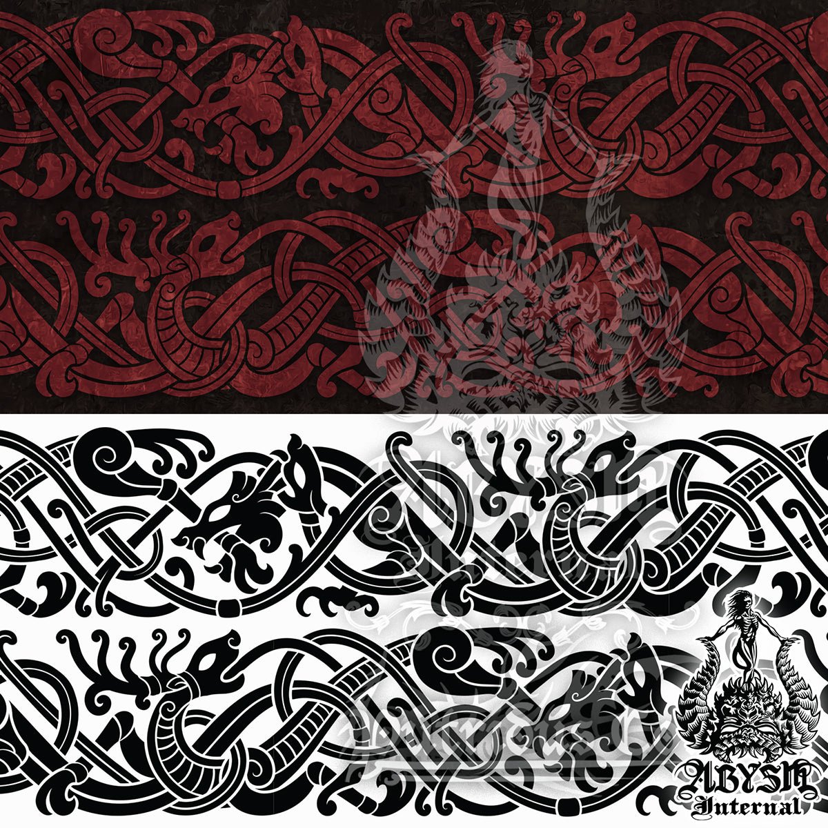 Norse Seamless pattern, Custom knotwork, Viking art for merch, books, music covers, tattoos, poster events, UI Graphic Design