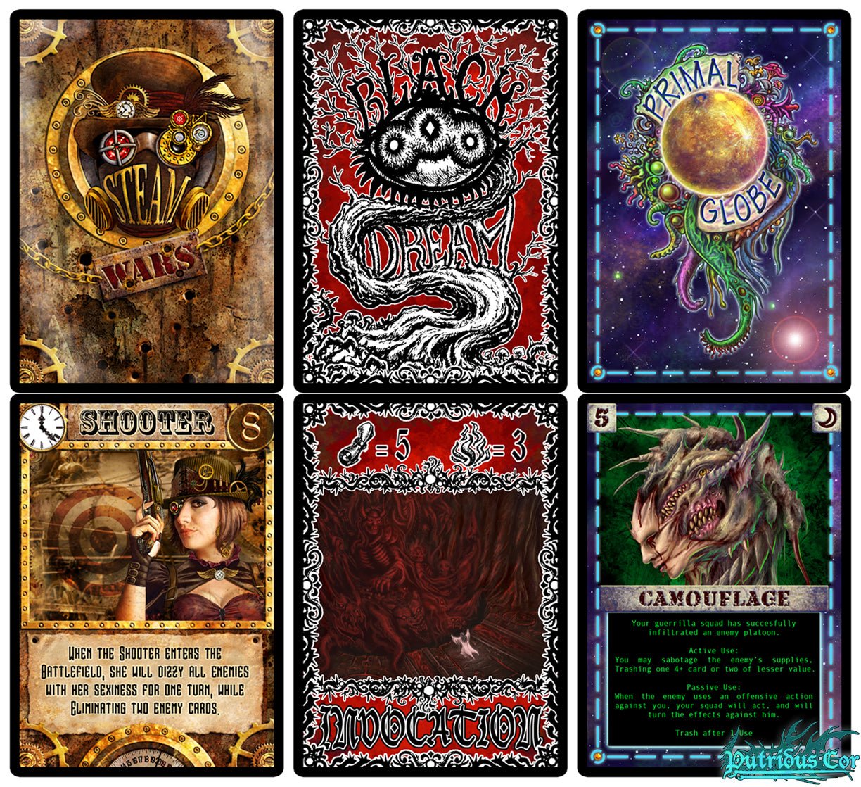 Custom Playing Card Art, Fantasy Packaging design, and board game Illustration. Graphic Artist services - Abysm Internal