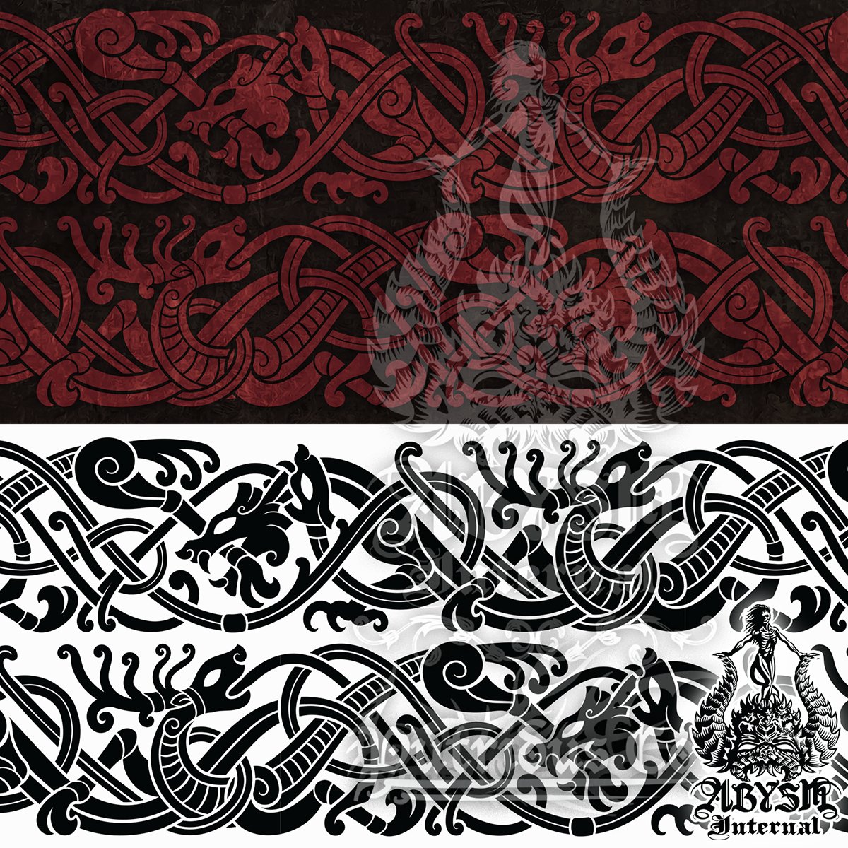 Personalized Viking Seamless Patterns, custom celtic, norse or ancient Knotwork art for fabric or merch - Abysm Internal