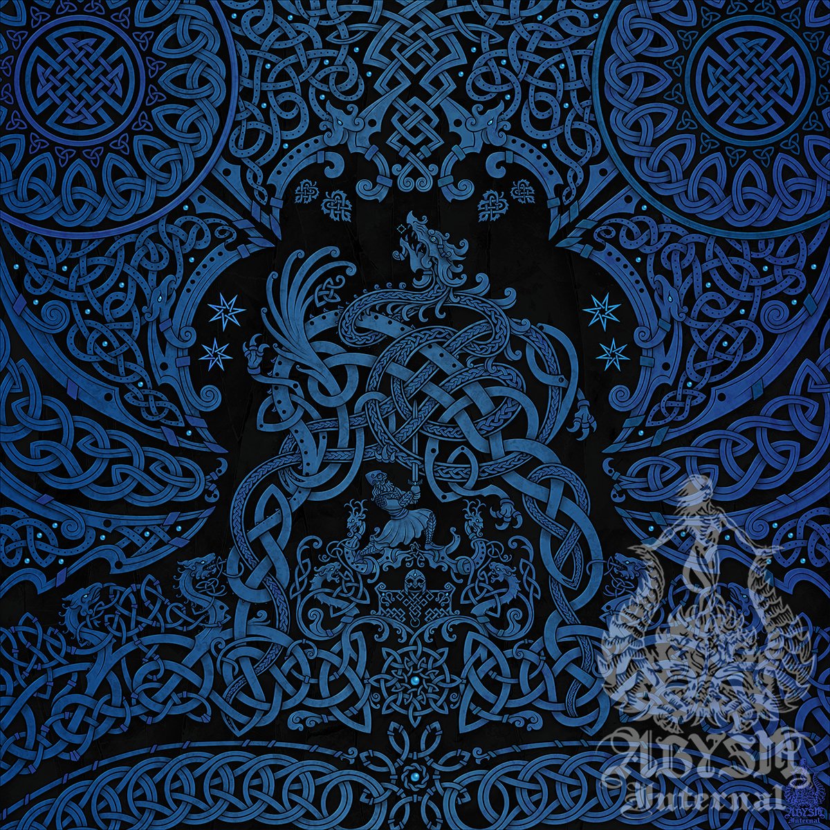 Custom intricate Knotwork art, Viking or Celtic personalized illustration for covers, fabrics and banners - Abysm Internal