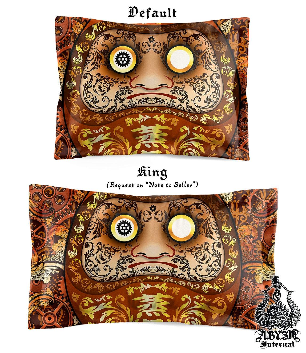 Daruma Bedding Set, Comforter and Duvet, Funny Bed Cover and Bedroom Decor, King, Queen and Twin Size - Steampunk - Abysm Internal