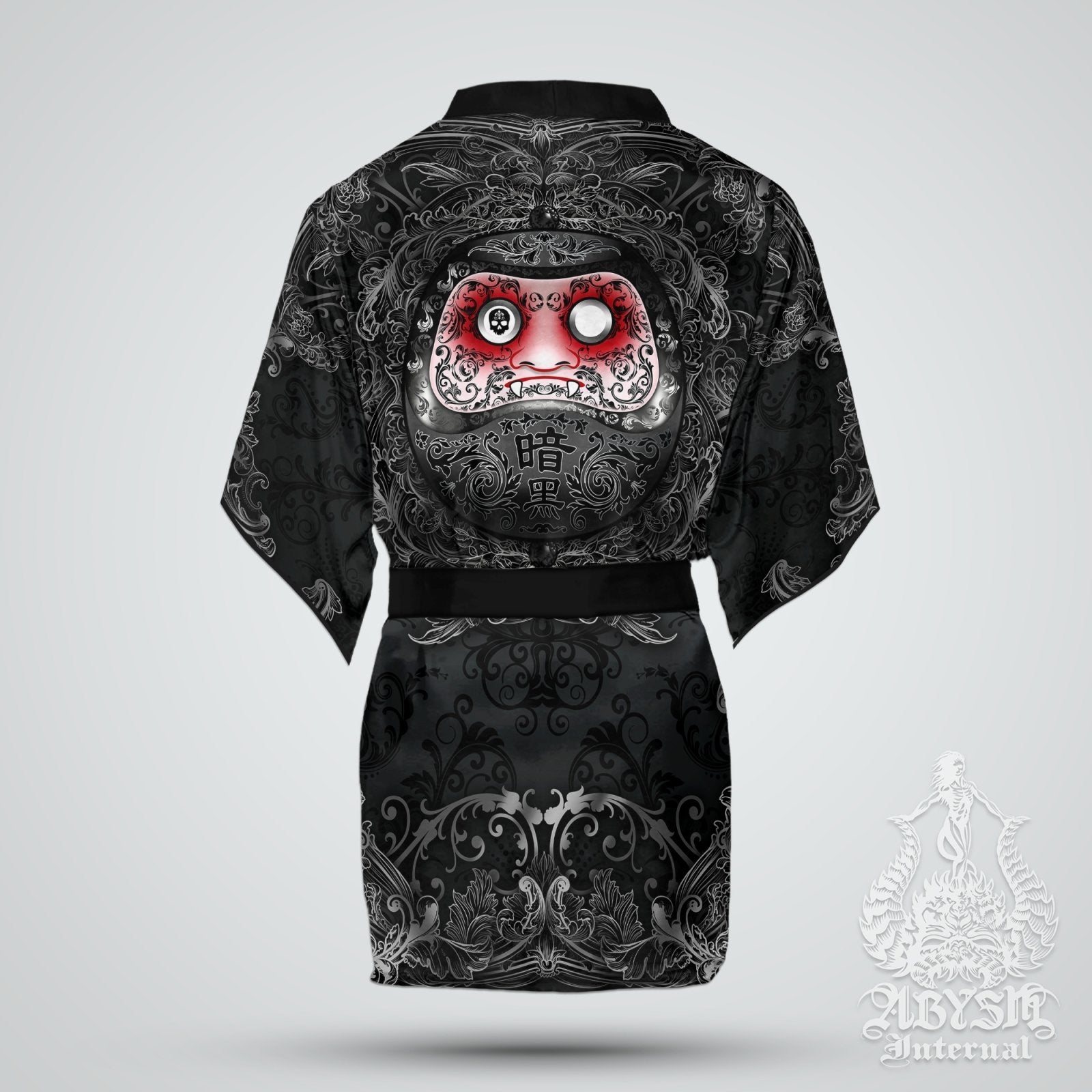 Daruma Cover Up, Beach Outfit, Party Kimono, Japanese Summer Festival Robe, Indie and Alternative Clothing, Unisex - Gothic - Abysm Internal