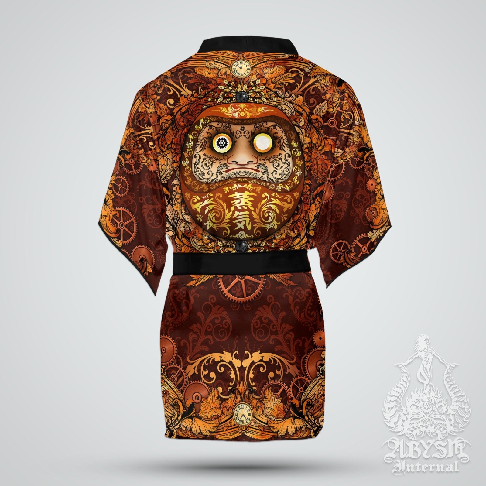 Daruma Cover Up, Beach Outfit, Party Kimono, Japanese Summer Festival Robe, Indie and Alternative Clothing, Unisex - Steampunk - Abysm Internal