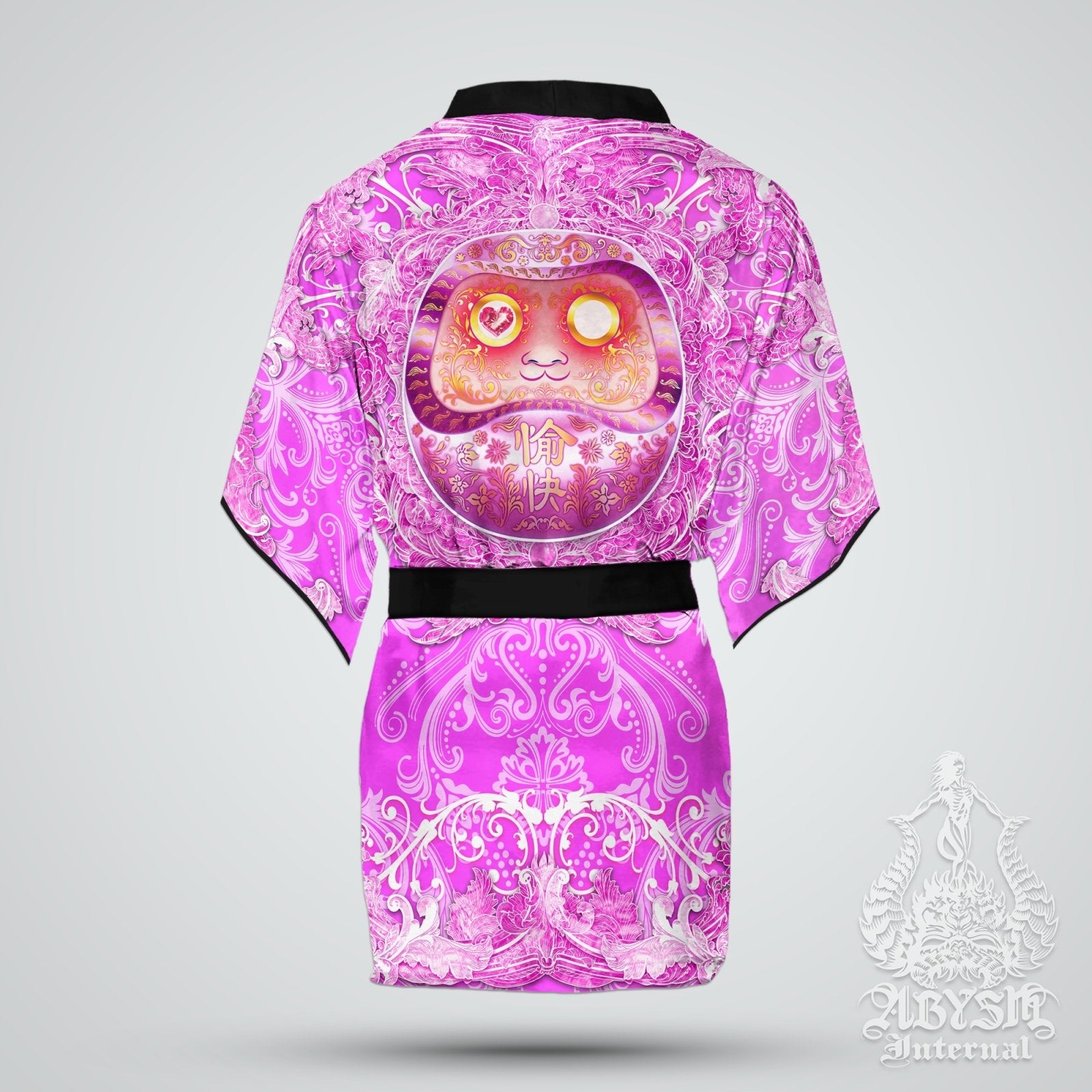 Daruma Cover Up, Beach Rave Outfit, Party Kimono, Japanese Summer Festival Robe, Indie and Alternative Clothing, Unisex - Kawaii - Abysm Internal