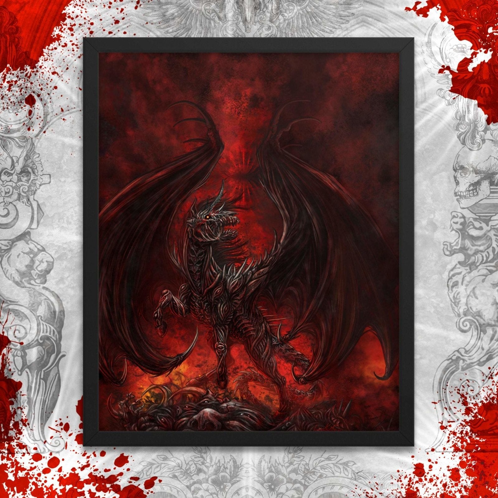 Demon Horse Poster, Game Room Wall Art Print, Goth & Eclectic - Abysm Internal