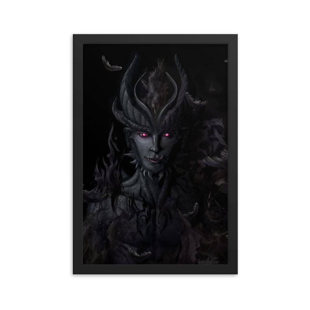 Demon Poster, Game Room Wall Art Print, Satanic, Goth Home Decor, Matte or Photo Paper - Black Devil - Abysm Internal