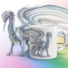 Taza de café Dragon, el mejor regalo para DM, impresión de arte de fantasía, 11.oz y 15.oz - Amatista neutra, diamante, esmeralda, zafiro y topacio