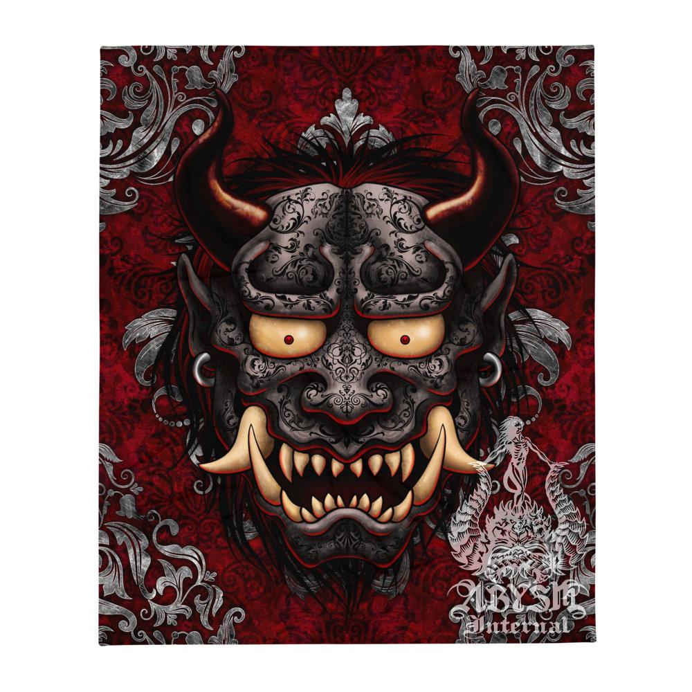 Gothic Tapestry, Oni Wall Hanging, Japanese Demon, Gamer Home Decor, Art Print - Goth Gargoyle - Abysm Internal