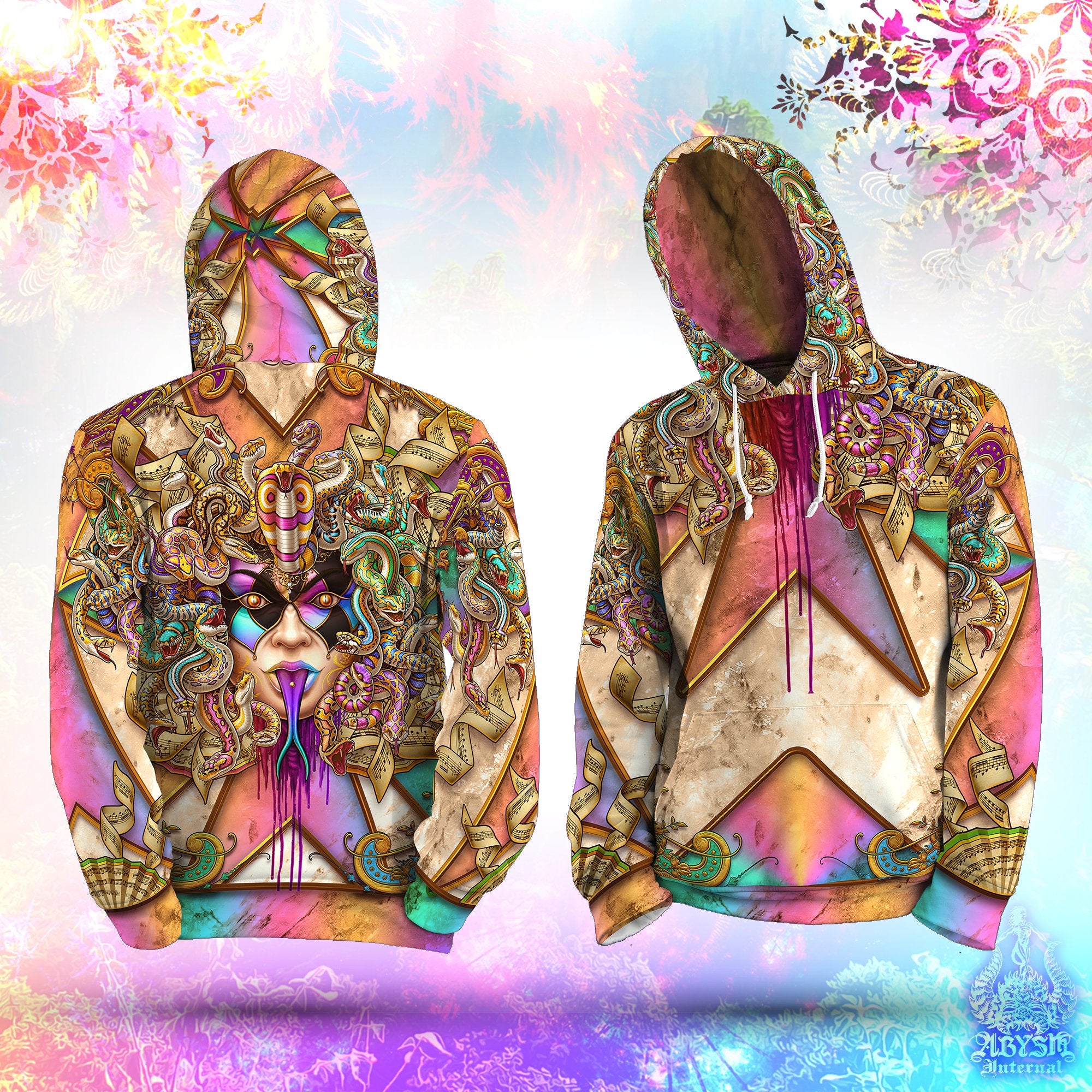 Graffiti Hoodie, Skull Street Outfit, Festival Streetwear, Carnival Sweater, Alternative Clothing, Plus Size, Unisex - Harlequin Medusa, 2 Faces, 7 Graffiti Hoodie, Skull Street Outfit, Festival Streetwear, Carnival Sweater, Alternative Clothing, Plus Size, Unisex - Harlequin Medusa, 2 Faces, 7
