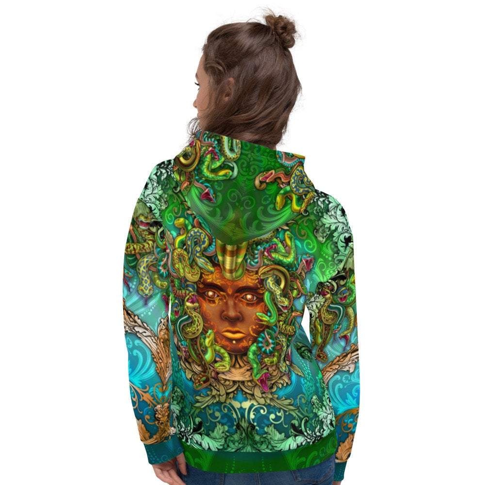 Graffiti Hoodie, Street Outfit, Witchy Streetwear, Pagan Festival, Alternative Clothing, Unisex - Medusa, Nature - Abysm Internal