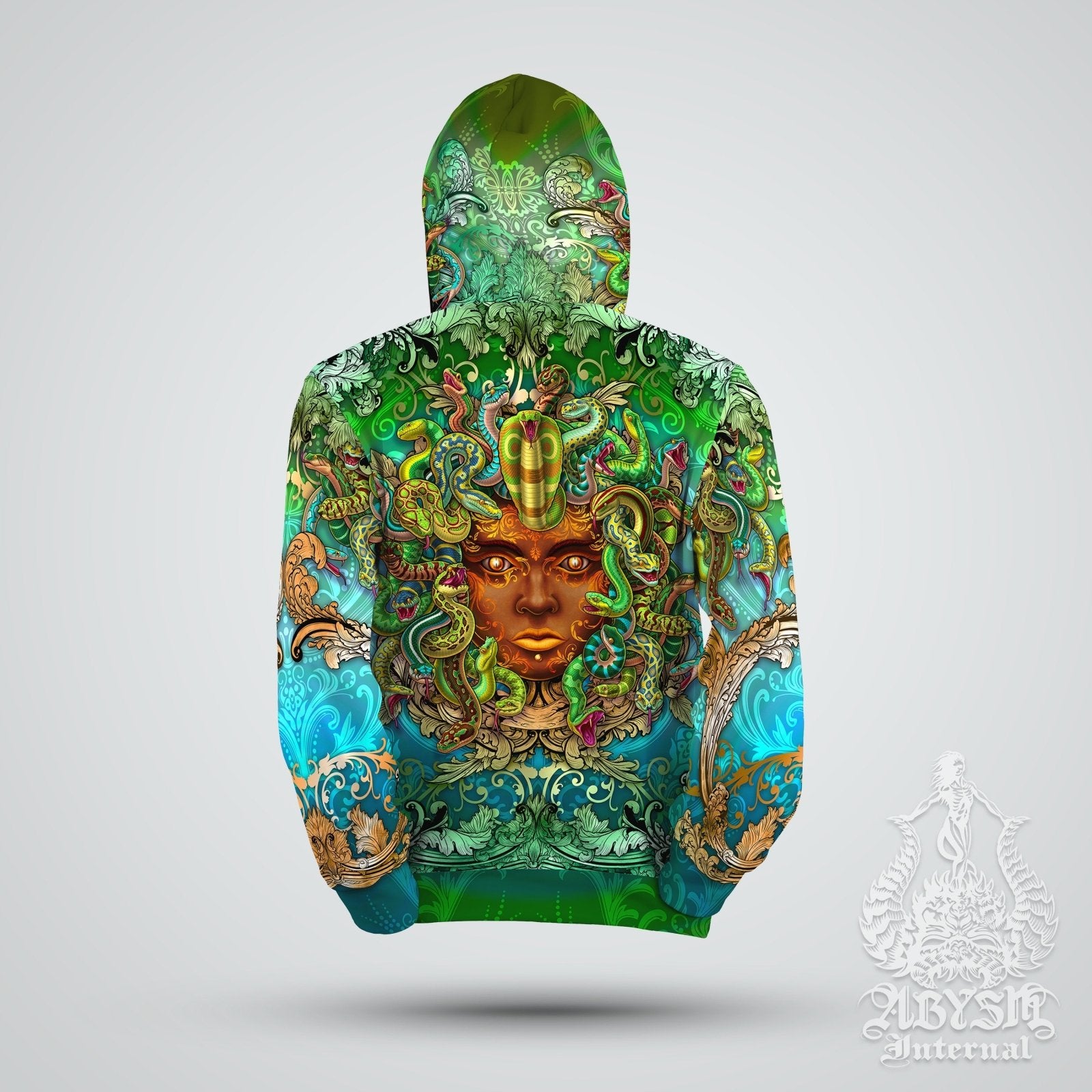 Graffiti Hoodie, Street Outfit, Witchy Streetwear, Pagan Festival, Alternative Clothing, Unisex - Medusa, Nature - Abysm Internal