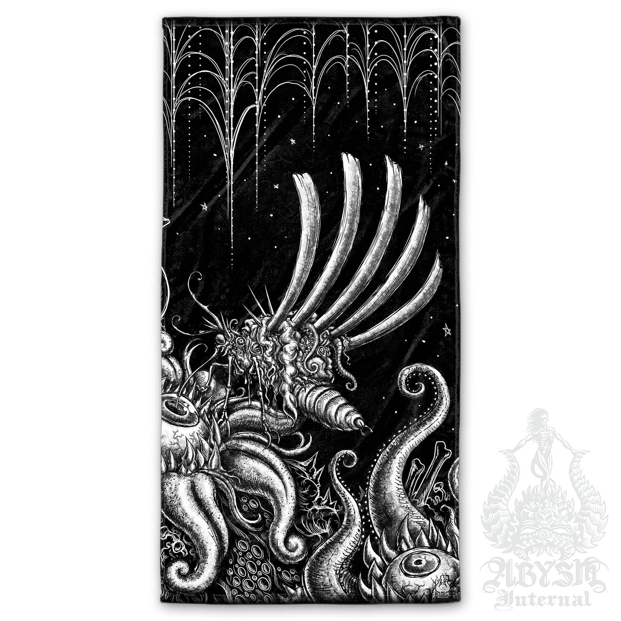 Horror Beach Towel, Gift Ideas for Goths or Metalheads - Gothic Hell, Bloodfly - Abysm Internal