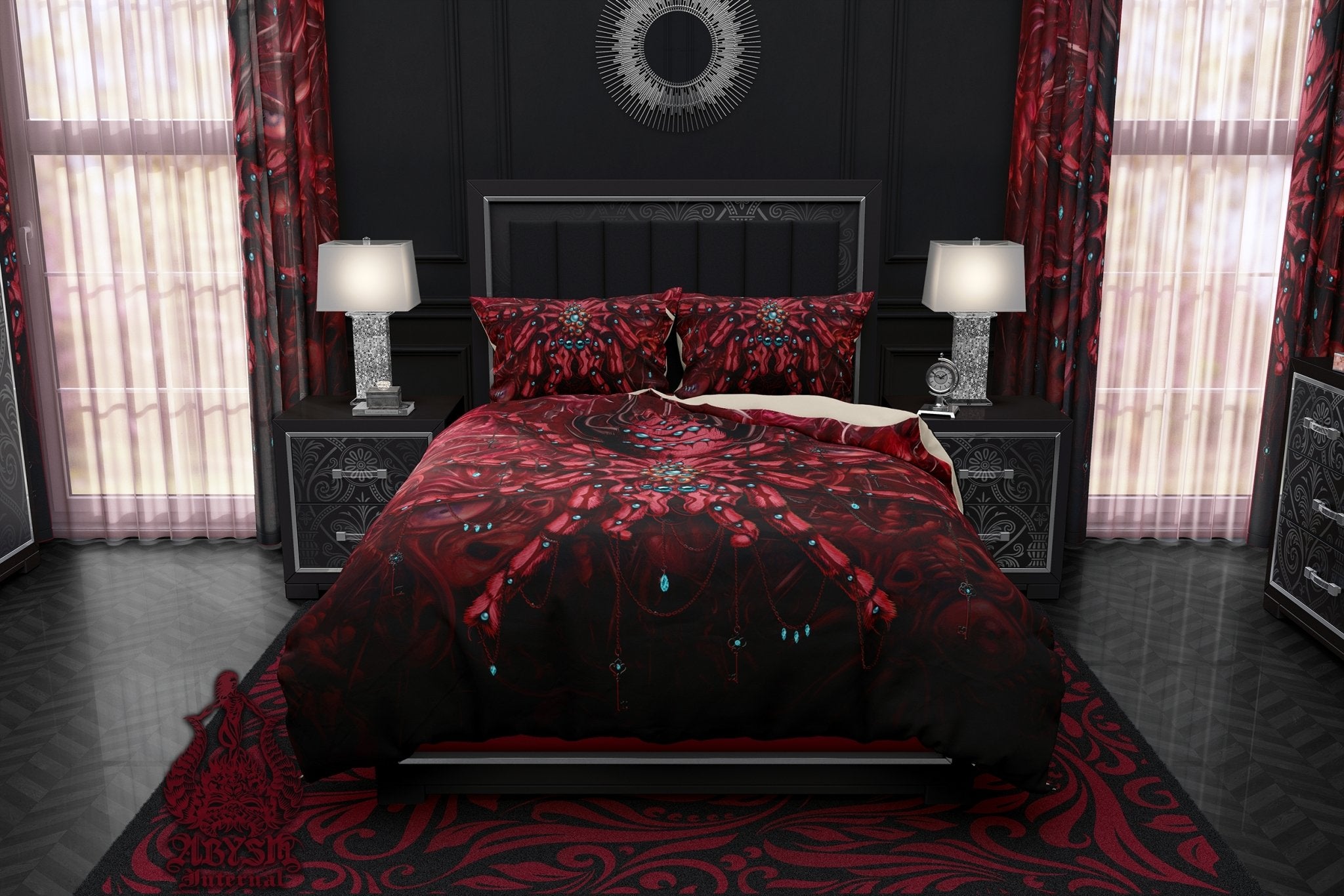 Horror Bedding Set, Comforter and Duvet, Bed Cover and Bedroom Decor, King, Queen and Twin Size - Tarantula Spider, Gore and Blood Monster - Abysm Internal