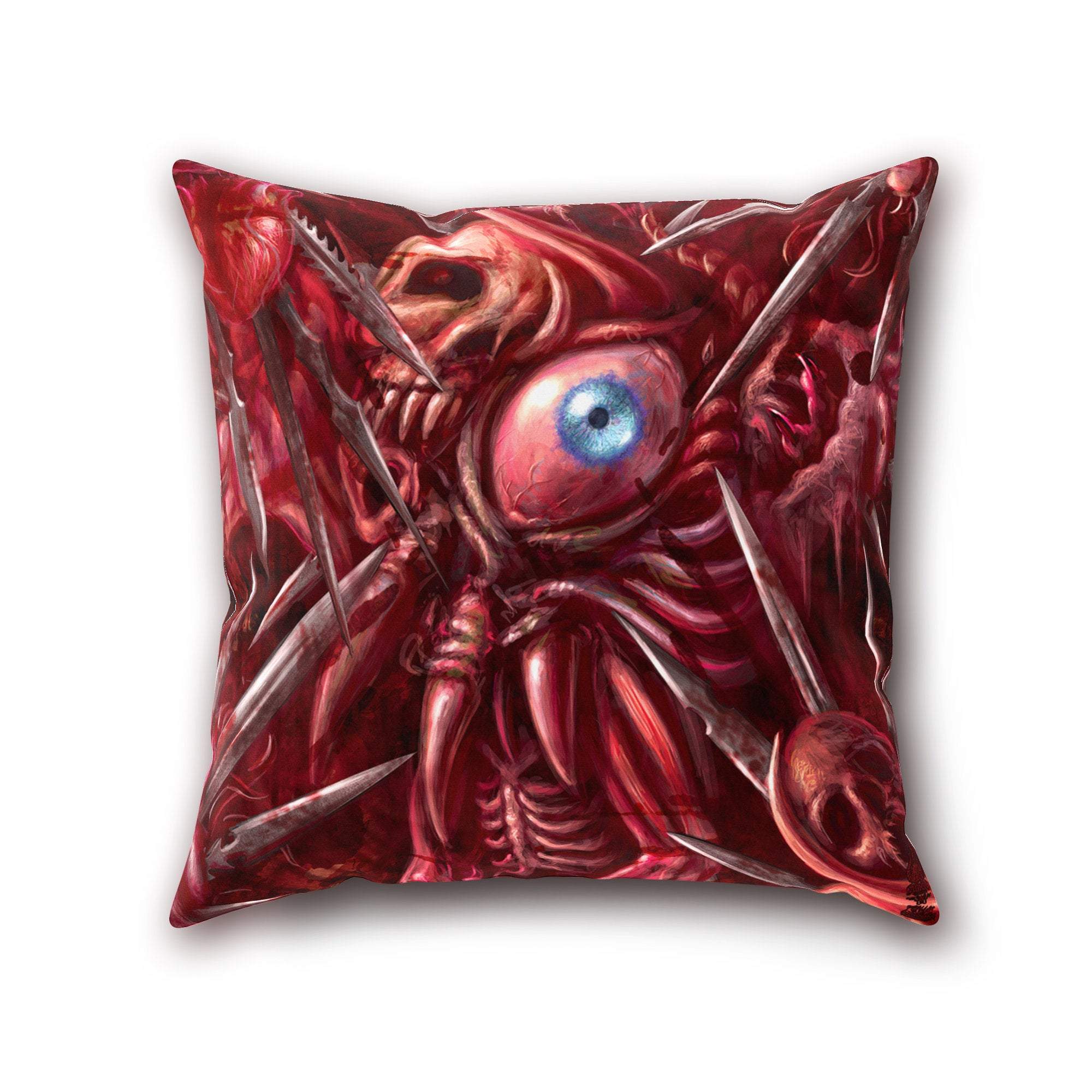 Horror Throw Pillow, Decorative Accent Cushion, Gore & Blood, Halloween Decor, Alternative Home - Cross - Abysm Internal