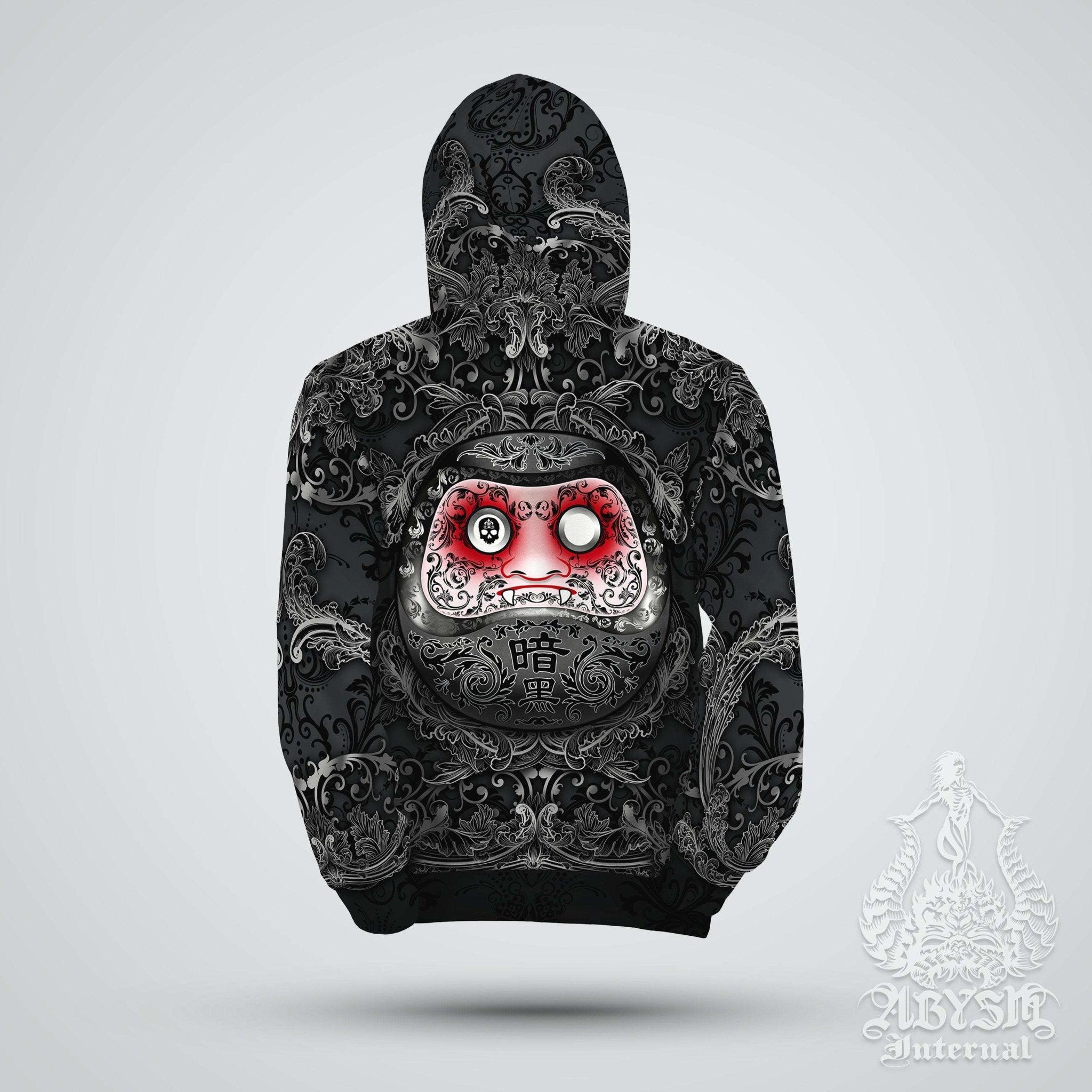 Japanese Sweater, Gothic Anime Hoodie, Funky Streetwear, Street Outfit, Alternative Clothing, Plus Size, Unisex - Vampire Goth Daruma Japanese Sweater, Gothic Anime Hoodie, Funky Streetwear, Street Outfit, Alternative Clothing, Plus Size, Unisex - Vampire Goth Daruma