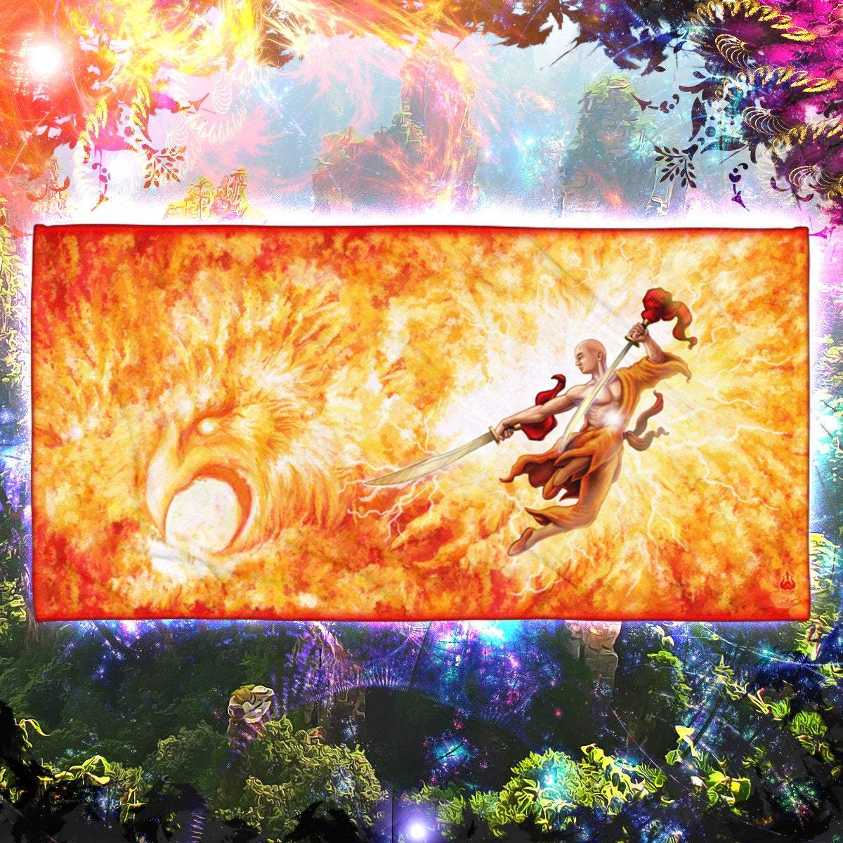 Kung Fu Beach Towel, Children Cool Gift Idea for Gamer Kids - Shaolin Monk - Abysm Internal