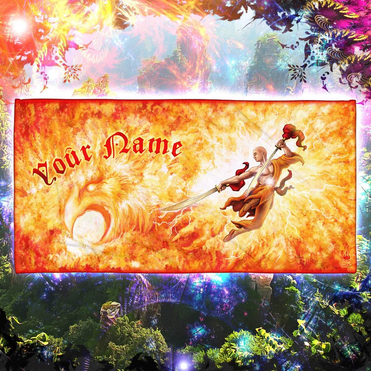 Kung Fu Beach Towel, Children Cool Gift Idea for Gamer Kids - Shaolin Monk - Abysm Internal