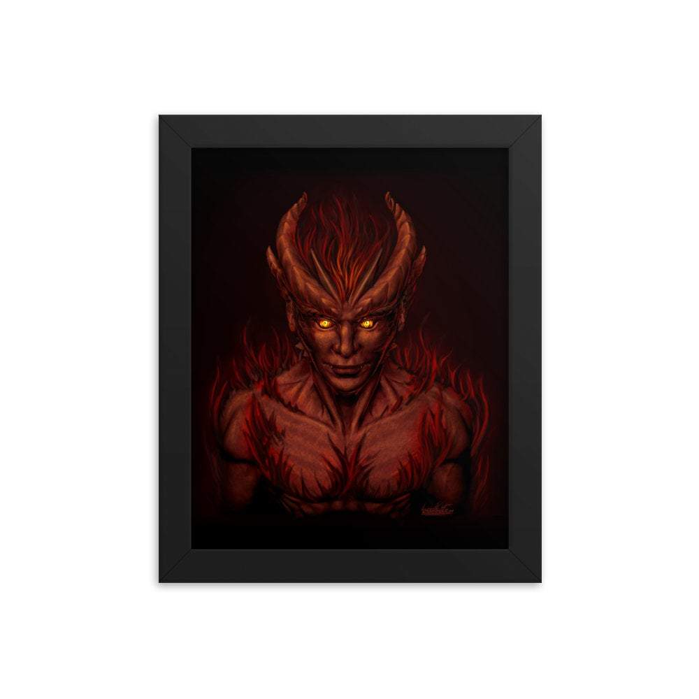 Lucifer Poster, Game Room Wall Art Print, Satanic, Goth Home Decor, Matte or Photo Paper - Red Devil - Abysm Internal