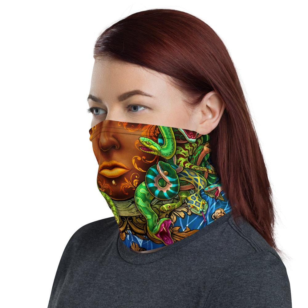 Medusa Neck Gaiter, Face Mask, Head Covering, Snakes Headband, Fantasy Outfit - Nature - Abysm Internal