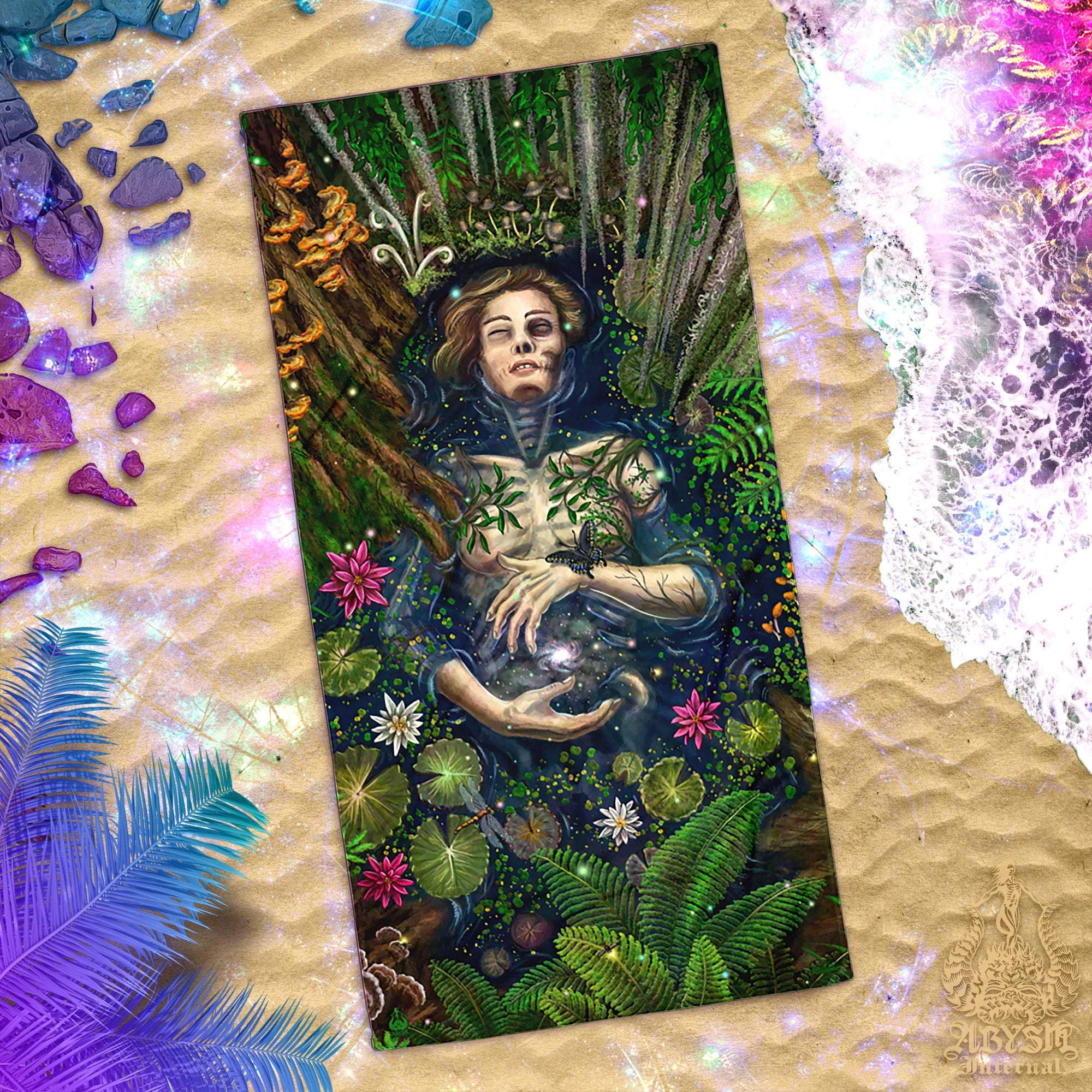 Nature Beach Towel, Cool Gift Idea for Gamer Pagan - Cycle - Abysm Internal