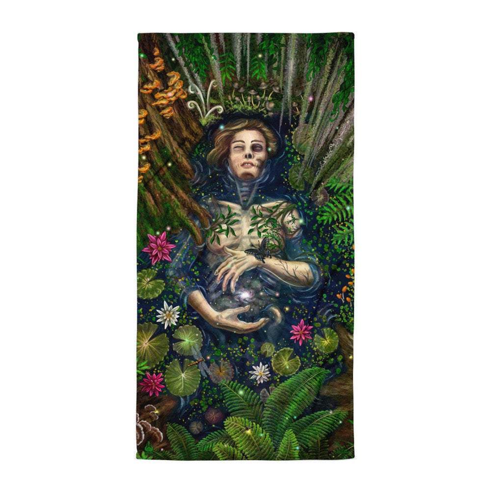 Nature Beach Towel, Cool Gift Idea for Gamer Pagan - Cycle - Abysm Internal