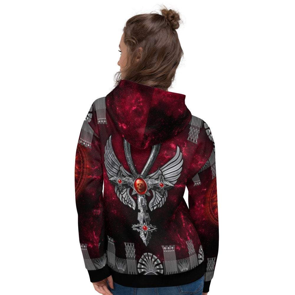 【新品未使用】corail asymmetry hoodie tunic Occult Hoodie, Gothic Streetwear, Egyptian Sweater, Goth