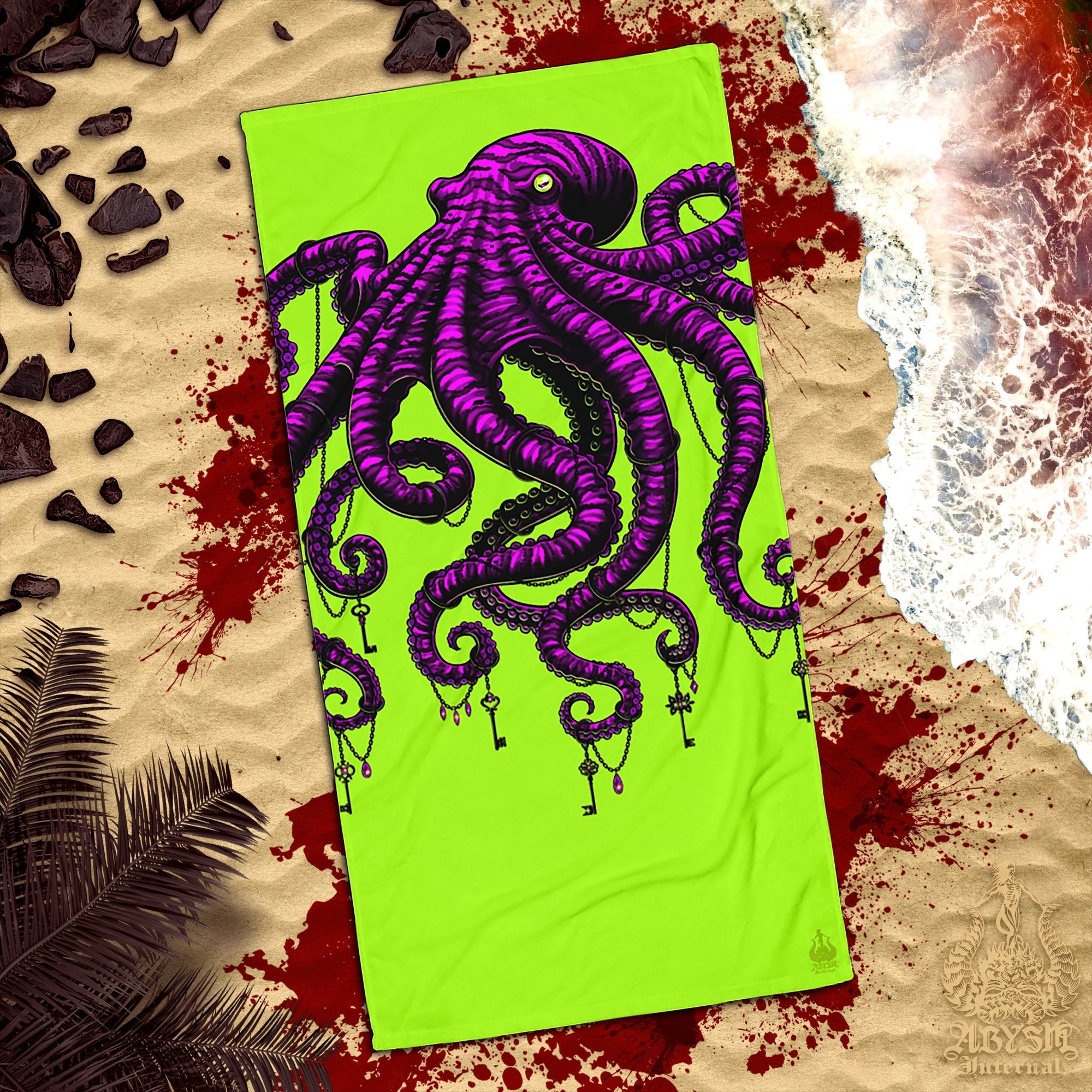 Octopus Beach Towel - Neon Goth - Abysm Internal