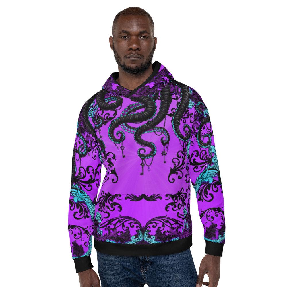 Pastel Goth Hoodie, Trippy Streetwear, Street Outfit, Rave Outfit, Alternative Clothing, Unisex - Octopus - Abysm Internal