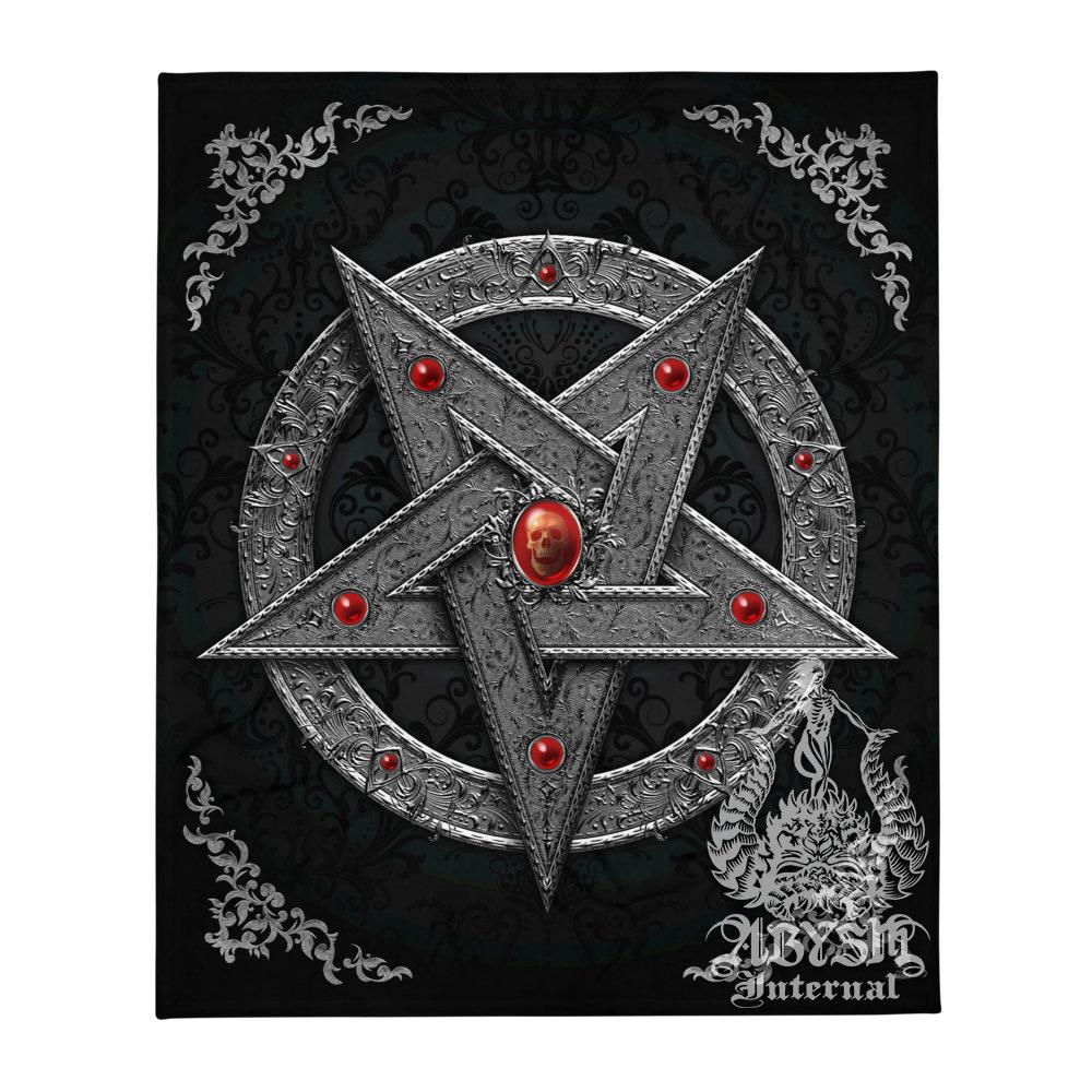 Pentagram Tapestry, Occult Wall Hanging, Satanic Home Decor