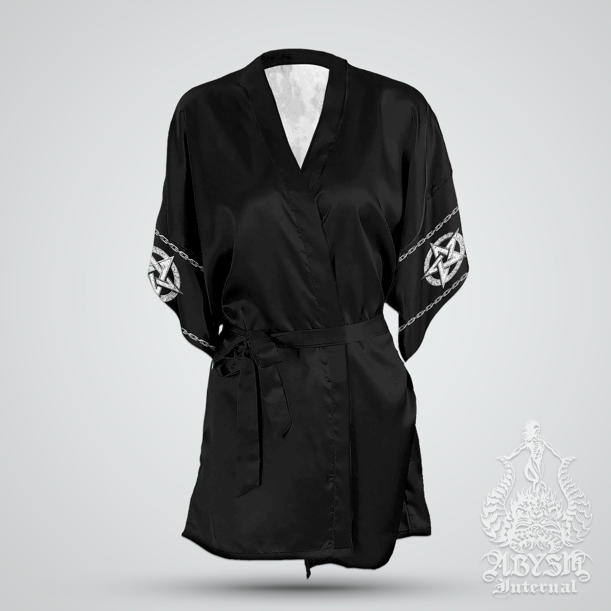 Satanic Cover Up, Beach Outfit, Party Kimono, Metal Summer Festival Robe, Demon, Alternative Clothing, Unisex - Goth Hell, The Devil - Abysm Internal