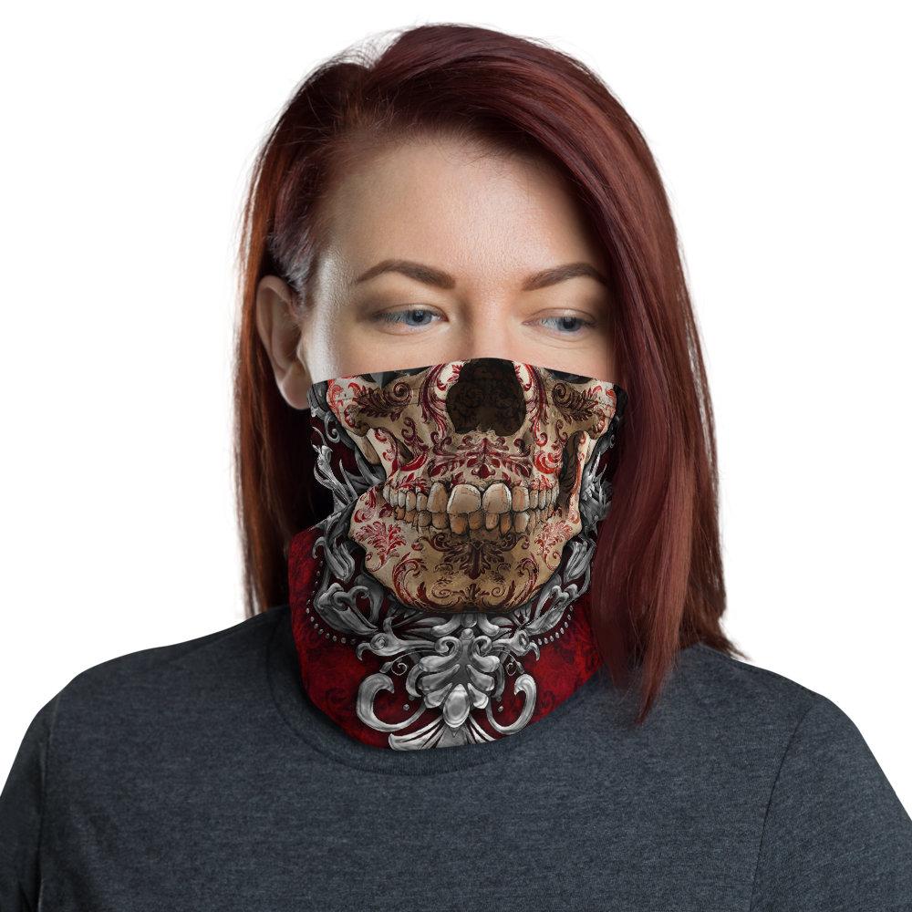 Skull Neck Gaiter, Face Mask, Head Covering, Gothic - Abysm Internal